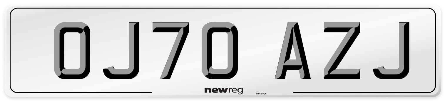 OJ70 AZJ Number Plate from New Reg